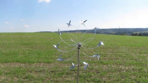 Edelstahl Windspiel Wind Flower ST Ø 50 cm inkl. Stab ca. 160 cm